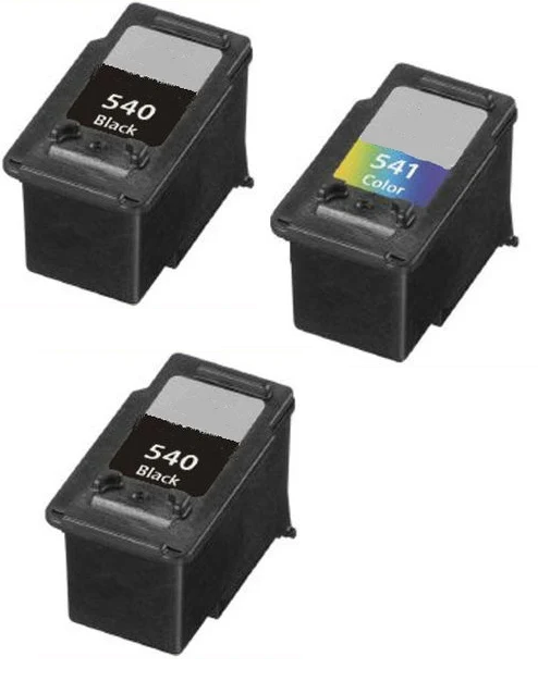 Canon PG-540 and CL-541 Black and Colour High Cap. Remanufactured Ink Cartridges & EXTRA BLACK